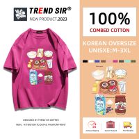 TrendSir ??มาใหม่?? เสื้อยืดตัวใหญ่ สไตล์เกาหลีน่ารัก เครื่องแต่งกายทํางานขนส่งในหน้าร้อ มี7สี M-3XL