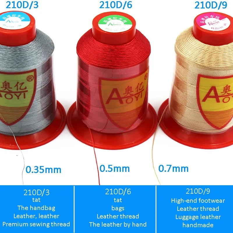 210D6 Leather sewing thread 0.5mm Polyester thread Thick thread in sewing  machine