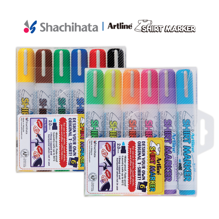 Artline TShirt Marker 6 Colours Set Lazada