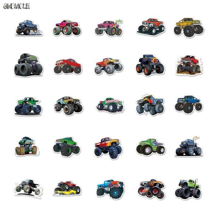 10-30-50pcs-cute-monster-truck-stickers-car-diy-children-laptop-suitcase-skateboard-guitar-cartoon-graffiti-sticker-kid-gift-toy