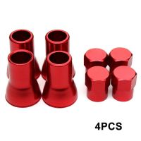 4 Set TR413 Red Car Truck Tire Wheel Tyre Valve Stem Hex Caps with Sleeve Covers Car Tire Wheel Accessories Exterior Parts Valve Stems Caps Adapters