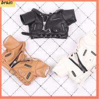 BRAIN สำหรับตุ๊กตา BJD 1/12 สำหรับตุ๊กตา20เซนติเมตร อุปกรณ์เสริมตุ๊กตา เสื้อผ้าตุ๊กตาผ้า เสื้อหนัง PU เสื้อโค้ทฤดูหนาว เสื้อแจ็คเก็ตทำมือ