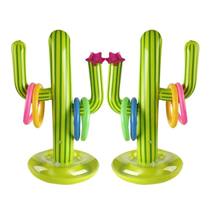 pvc-outdoor-inflatable-cactus-ring-toss-game-new-floating-pool-toys-beach-party-supplies-bar-travel-swimming-pool-accessories