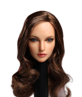 16 Scale Head แกะสลักอเมริกัน SDH005ทหารหญิง PVC Plant Hair Curly ยาว12นิ้ว Action Figure Body Doll