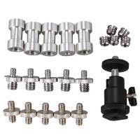 Camera Screw, 21 Pcs 1/4 Inch 3/8 Inch Converter Threaded Screws 1/4inch Hot Shoe Adapter Mount Camera Ball Head Set Camera/Tripod/ Monopod/Light Stand