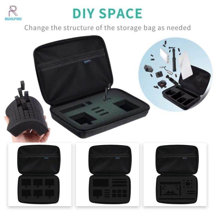 กระเป๋ากล้อง-gopro-diy-ruigpro-portable-case-accessory-diy-storage-bag-for-gopro-hero-10-9-8-7-6-5-gopro-max-osmo-action-insta-360-one-r