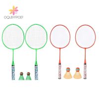 Badminton Rackets for Children,Shuttles Racquet Sports Set with 2 Balls for Kids Players Indoor Outdoor Sport Green