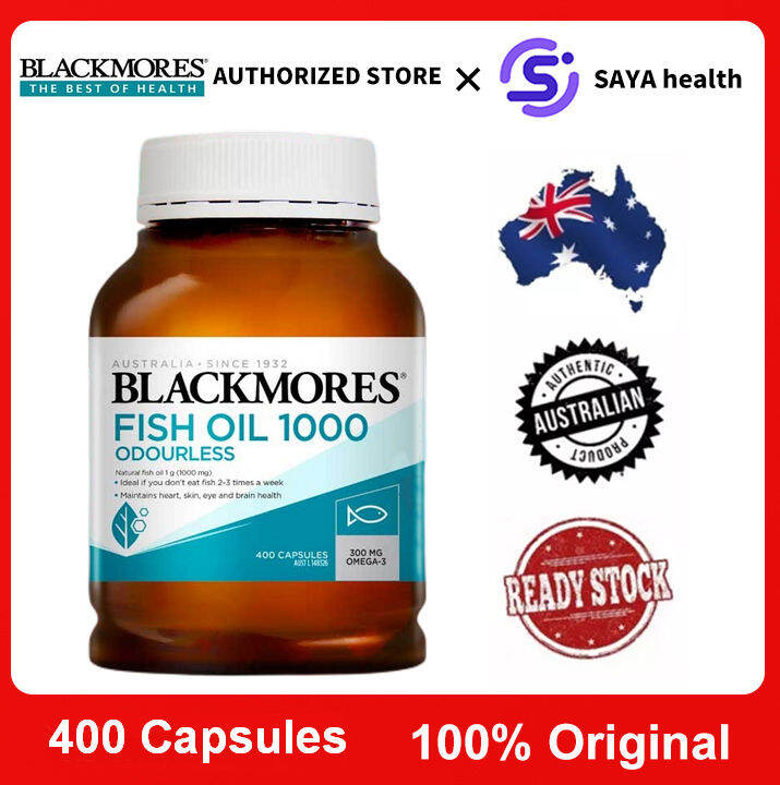 Blackmores Minyak Ikan Odourless 1000 Mg 400 Kapsul Mengandung DHA, EPA