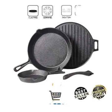 1Pc Small Frying Pan Cast Iron Uncoated Black For Food Frying