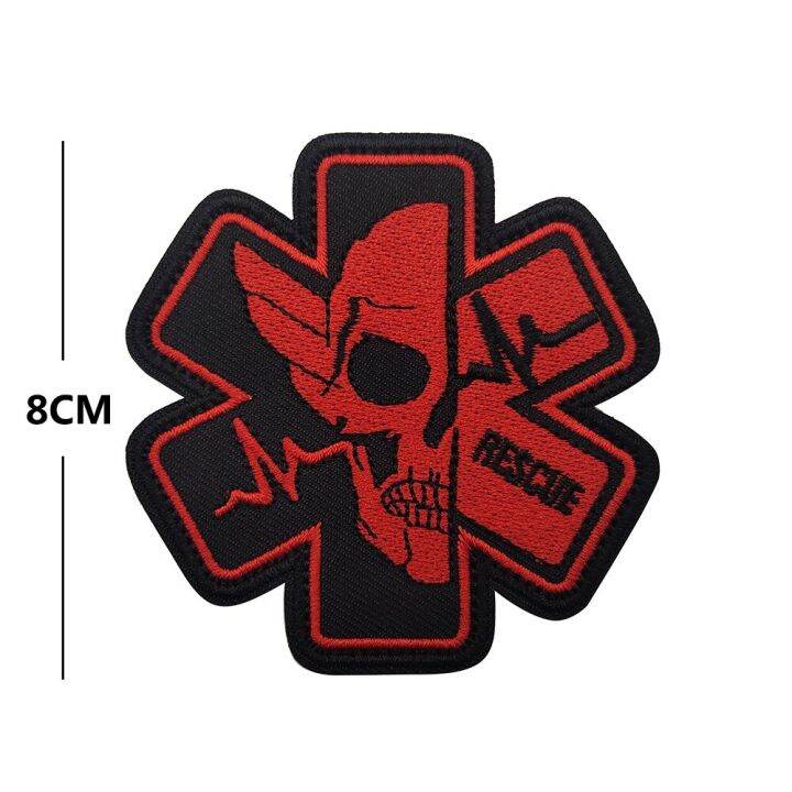 star-of-life-embroidery-patches-rescue-medical-save-lives-paramedic-badge-armband-tactical-army-military-cloth-stickers-adhesives-tape