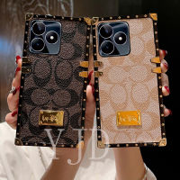 เคส YJD สำหรับ Realme C53 C55แผ่นโลหะแฟชั่นหรูหราเคสโทรศัพท์กันกระแทกขอบตรง