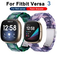 ۩ Correa for Fitbit versa3 universal smart watch new resin metal three-bead watch band for Fitbit sense Sport Strap Replacement