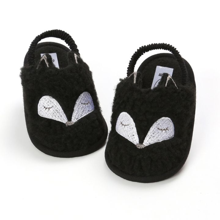 2021Newborn Baby First Walkers Toddler Fox Anti-slip Soft Sole Wool Crib Shoes Girls Boy Prewalkers 0-18M