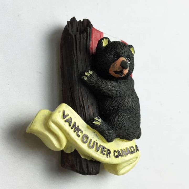 qiqipp-north-american-travel-memorial-three-dimensional-magnet-fridge-magnet-vancouver-maple-leaf-flag-bear-vancouver-canada