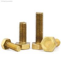 ☏ M4 M5 M6 M8 M10 Brass Hexagon Bolt Full Thread Outer Hex Screw