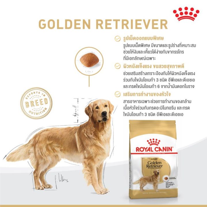 royal-canin-golden-retriever-adult-โรยัล-คานิน-อาหารเม็ดสุนัขโต-พันธุ์โกลเด้น-รีทรีฟเวอร์-อายุ-15-เดือนขึ้นไป-12kg-dry-dog-food