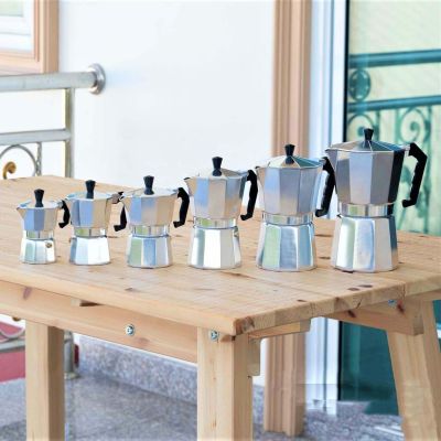 Moka Pot หม้อต้มกาแฟ กาต้มกาแฟพกพา แบบ1,2,3,6,9,12คัพ สินค้าพร้อมส่งจากในไทย