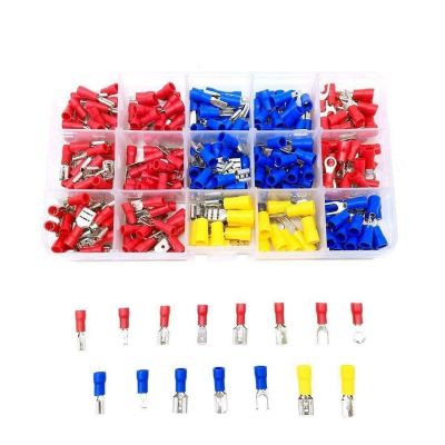 280pcs set Kit Cable Lugs Assortment Kit Wire Flat Female and Male Insulated Electric Wire Cable Connectors Crimp Terminals Set
