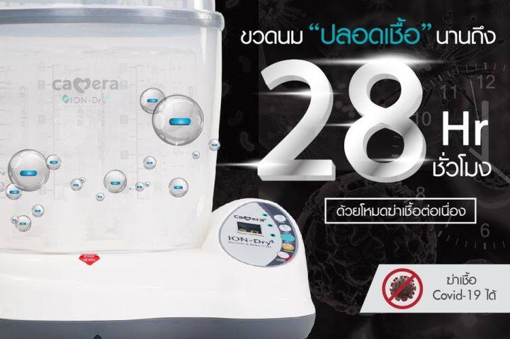 camera-ion-dry4-หม้อนึ่งขวดนมพร้อมอบแห้ง-พร้อมโหมดฆ่าเชื้อต่อเนื่อง-28-ชม-รับประกัน-3-ปี