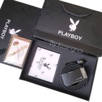 ของขวัญวันเกิด วันครบรอบ กระเป๋าสตางค์ และ เข็มขัดหนัง Playboy หนังแท้ สินค้ามีกล่องและถุงกระดาษ ฟรี การ์ดอวยพร