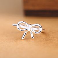 [COD] and Korea cold index finger tail ring ladies fresh open fine simple creative bowknot