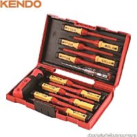 KENDO 20485 ไขควงลองไฟปากแฉก-แบน VDE 13 ตัวชุด SL4,PH2,PZ2,TORX3, | AXE OFFICIAL