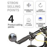 360° Rotatable Mountain Bike Folding Rearview Mirror Road Bicycle Stainless Mirror Rearview Adjustable Mirror Steel N4E8