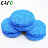 （Kvs auto parts）ฟองน้ำแว็กซ์รถยนต์5นิ้ว Soft Microfiber Manual Applicator Pad ฟองน้ำขัดพร้อมกระเป๋าสำหรับทาลบแว็กซ์ Auto Care