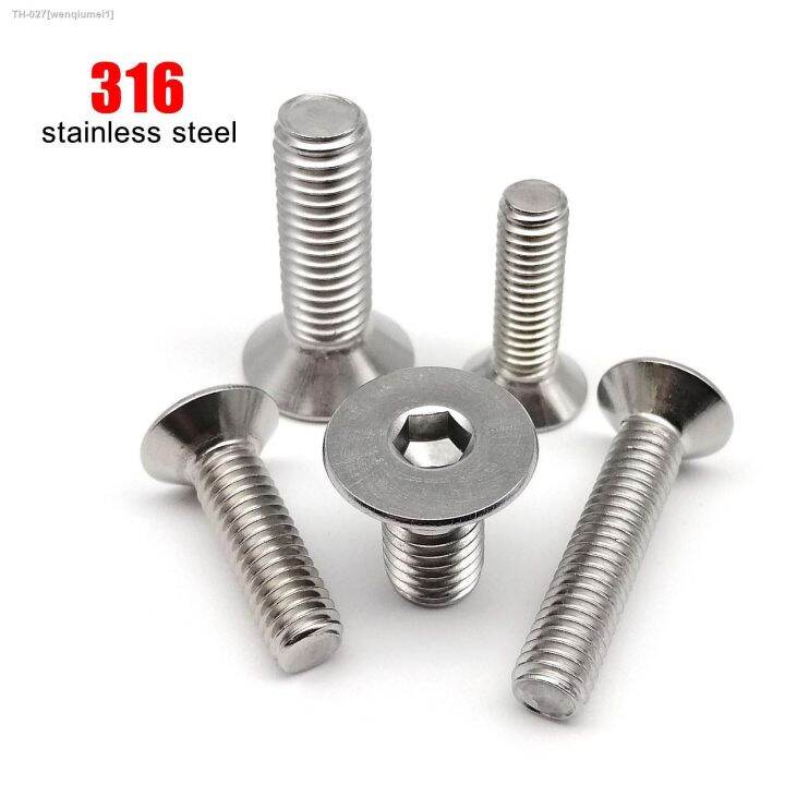 1-10-50x-m2-to-m12-high-quality-316-a4-80-marine-grade-stainless-steel-allen-hexagon-hex-socket-flat-countersunk-head-screw-bolt