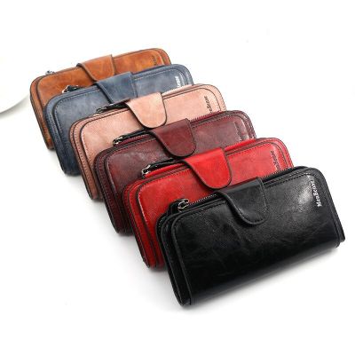 【JH】Womens wallet made of leather Wallets Three fold VINTAGE Womens purses mobile phone Purse Female Coin Purse Carteira Feminina