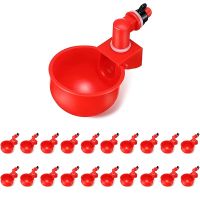 20Pcs Automatic Poultry Drinker Bowl Chicken Water Cups Duck Drinking Machine Hanging Drinking Bowls Water Dispenser