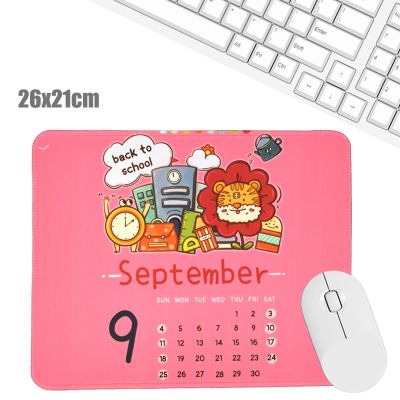 （A LOVABLE）กันยายนปฏิทิน CartoonPad SiliconeMat ตารางเสื่อแล็ปท็อป GameKeyboard DeskPadSupplies