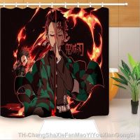 【hot】⊙  Anime Demon Slayer Print Shower Curtain Polyester Fabric