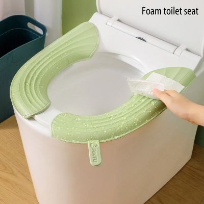 【LZ】 Universal Waterproof Toilet Cover Mat Bathroom Toilet Mat With Handle Thickened Soft Water-Scrubable Toilet Bathroom Accessories