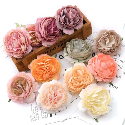 [AYIQ Flower Shop] 20ชิ้น7เซนติเมตรดอกโบตั๋นประดิษฐ์ดอกไม้ผ้าไหมหัวสำหรับตกแต่งงานแต่งงาน DIY พวงหรีดกล่องของขวัญสมุดหัตถกรรมดอกไม้ปลอม