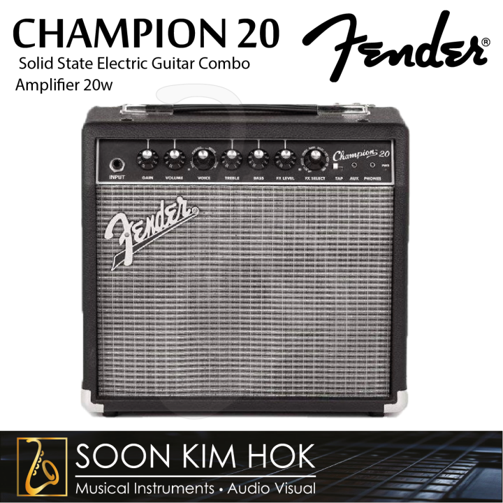 FENDER CHAMPION 20 Solid State Electric Guitar Amp 20w Lazada
