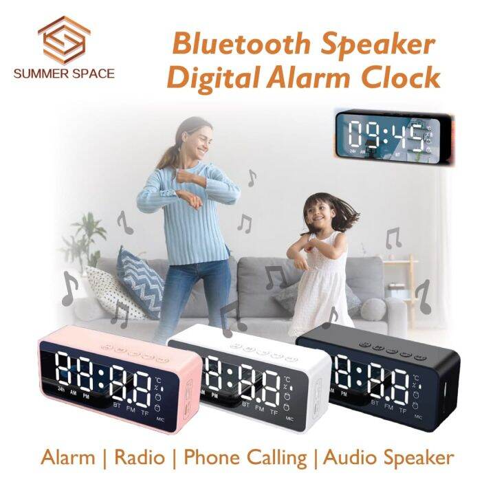 Bluetooth Audio Speaker Digital Clock, Alarm Clock, Adjustable Volume