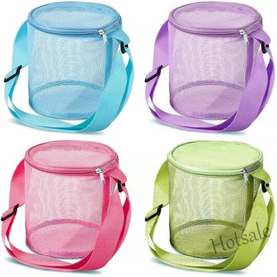 【hot sale】✘✿ C16 Childrens Mesh Shell Buggy Bag Beach Three-Dimensional round Sand Bucket Toy Finishing Collection Bag