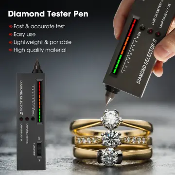 Diamond Tester Pen,Professional Diamond Detector with 60X Mini LED  Magnifying, Diamond Test Pen for Novice