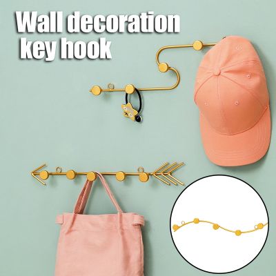 Coat Hook Wall Mounted Decorative Metal Hanger with Hanging Holes Creative Modern Art Hook Rail for Hat Key Scarf