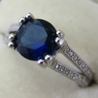 Exquisite Romantic Blue Diamond Engagement Ring Wedding Princess Bride Love Size 5-11