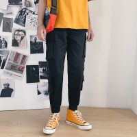 CODaith62sfe Size S-5XL Label Multi-pocket Cargo Pants Men Loose Elastic waistband Korean Jogging pants