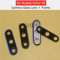 สำหรับ Huawei Honor 9x เลนส์กระจกกล้องถ่ายรูปหลังกล้องมองหลังหลังกระจกปกด้วยกาวที่ยึดเฟรมเปลี่ยนอะไหล่ซ่อม