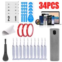 34PCS Dust Removal Cleaning Set For Mobile Phones iPad Tablet Laptop Universal Speaker Cleaner Screen Anti Dust Cleaner Kit Lens Cleaners