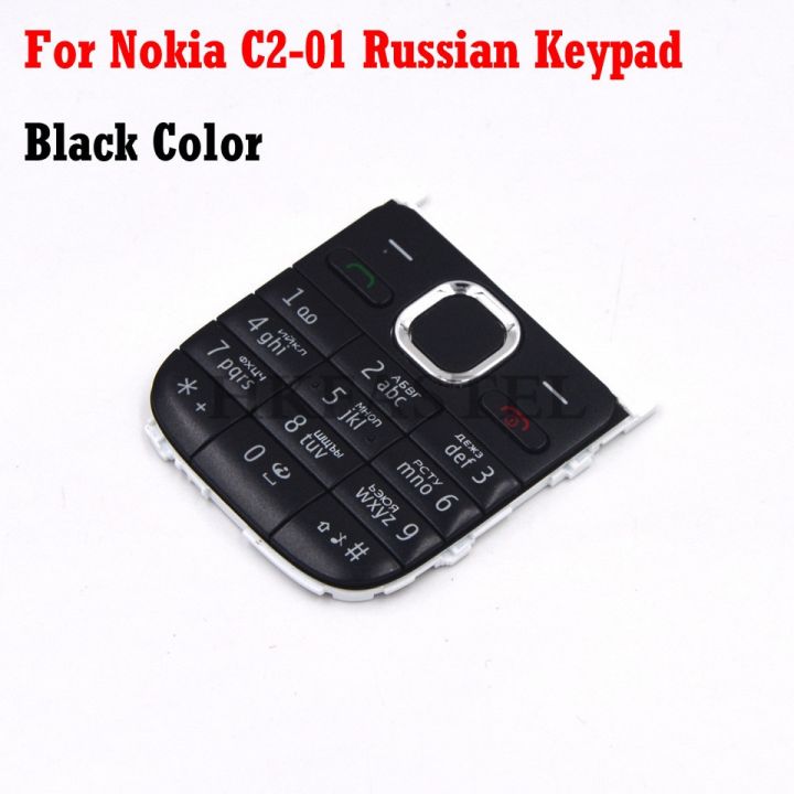 สำหรับ-nokia-c2-01โทรศัพท์มือถืออังกฤษรัสเซียแป้นพิมพ์อาหรับฮีบรูสำหรับ-c2-c2-01อะไหล่ฝาครอบตัวเครื่อง