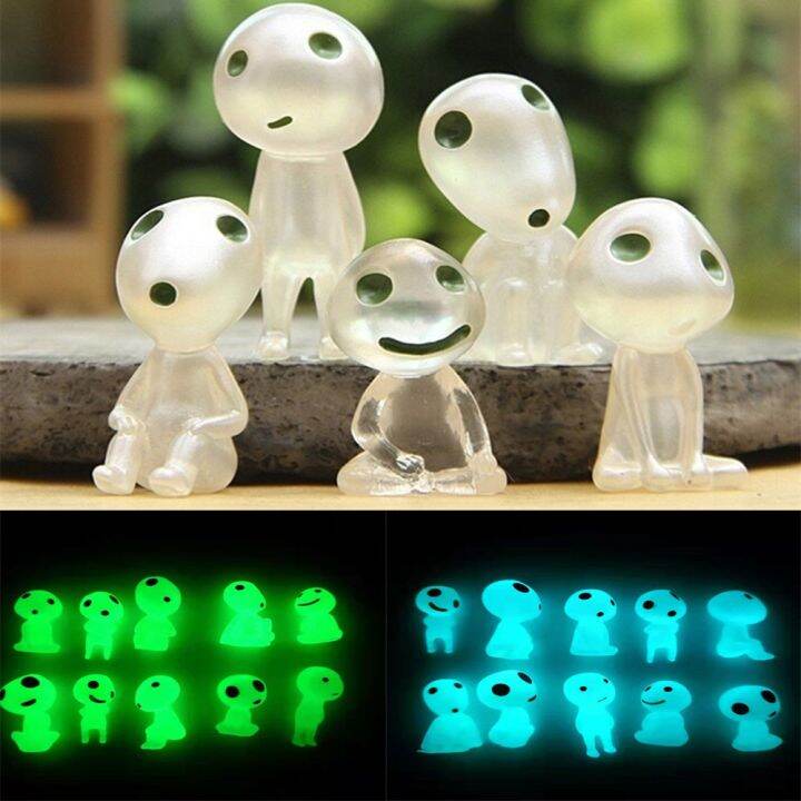 FLEWWER 10pcs/set Princess Mononoke Blue Green Tree Elf Micro Landscape ...