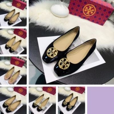 2023 new Tory Burch&nbsp; Double T Logo Hardware Buckle Panel Sheep Leather Flats Casual Shoes Commuter Shoes