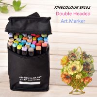 Finecolour ปากกามาร์กเกอร์หมึกสำหรับแปรงขนนุ่มสองหัว EF102แบบมืออาชีพปากกาเครื่องหมายศิลปะวาดภาพร่างแบบมืออาชีพ