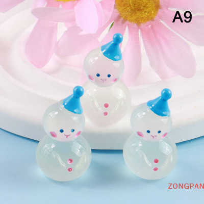 ZONGPAN 3D เรซิ่นเรืองแสงการ์ตูนตุ๊กตาหิมะเจ้าหญิงหอยทากกระบองเพชรอุปกรณ์ตกแต่งบ้านแบบทำมือของตกแต่งสวนนางฟ้าจิ๋วอุปกรณ์ตกแต่งบ้านตุ๊กตา