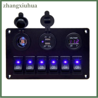 Zhangxiuhua ที่เบรคเกอร์ LED 6แก๊งวงจรรถบรรทุกเรือเดินทะเลแผงควบคุมสวิตช์